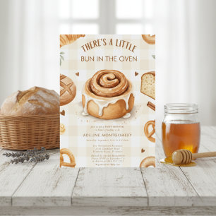 Aquarell Brötchen im Ofen Bäckerei Baby Shower Einladung