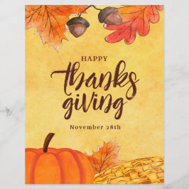 Aquarell Brown Erntedank Social Media Flyer