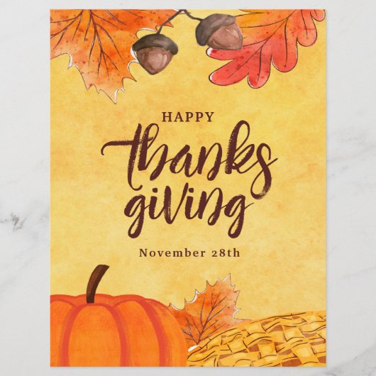 Aquarell Brown Erntedank Social Media Flyer (Vorne)