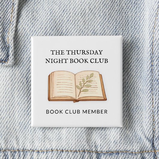 Aquarell-Buchclub-Name Personalisiertes Geschenk Button