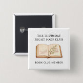 Aquarell-Buchclub-Name Personalisiertes Geschenk Button (Vorne & Hinten)