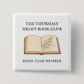 Aquarell-Buchclub-Name Personalisiertes Geschenk Button (Vorderseite)