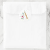Aquarell Buchstabe A mit Rosen Runder Aufkleber (Tasche)