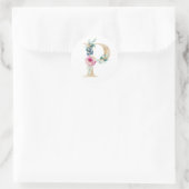 Aquarell Buchstabe P mit Rosen Runder Aufkleber (Tasche)