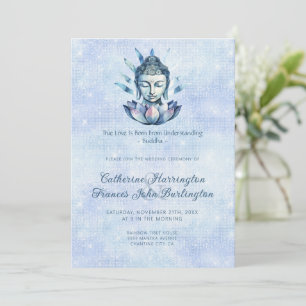 Aquarell Buddha-Kopf Buddhismus Hochzeitszeremonie Einladung