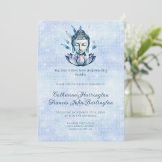 Aquarell Buddha-Kopf Buddhismus Hochzeitszeremonie Einladung