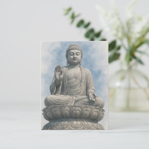 Aquarell-Buddha-Postkarte – Zen spirituelle Kunst Postkarte