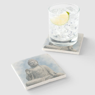 Aquarell-Buddha-Statue Zen – Spiritueller Dekor Steinuntersetzer