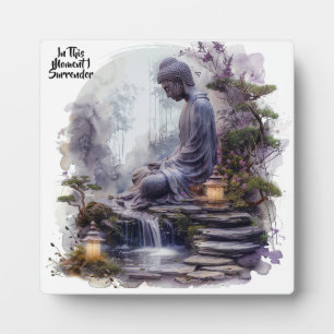 Aquarell Buddha Surrender Plaque w/Easel Fotoplatte