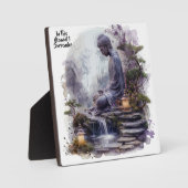 Aquarell Buddha Surrender Plaque w/Easel Fotoplatte (Vorderseite)