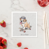 Aquarell-Bulldog-Napkins Serviette (Beispiel)