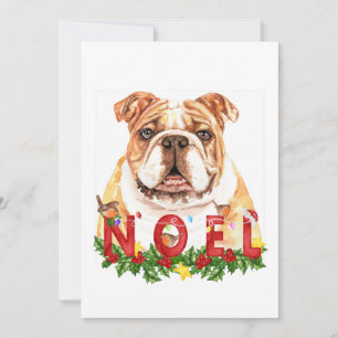 Aquarell-Bulldogge Noel-Weihnachtskarte