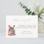 Aquarell Bunny Eggs Wildblumen Bücher für Baby Begleitkarte (Stehend Vorderseite)