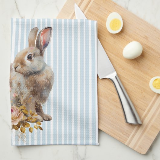 Aquarell Bunny Rose Küchentücher (Viertel Falte)