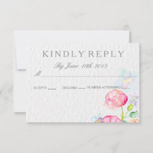 Aquarell bunte Blumen RSVP Hochzeitskarten Karte