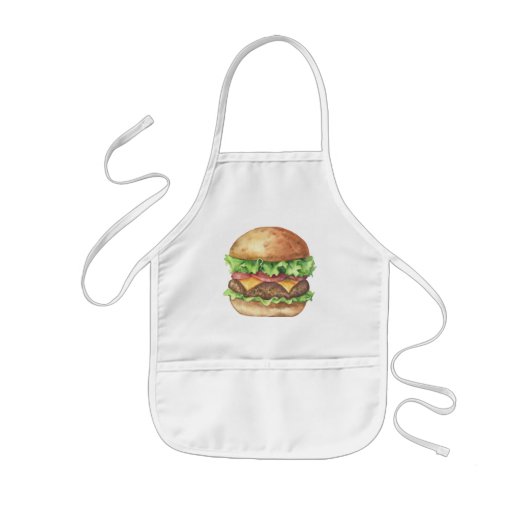 Aquarell-Burger Kinderschürze (Vorne)