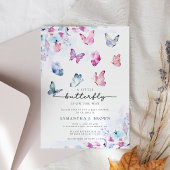 Aquarell Butterfly Babydusche Einladung