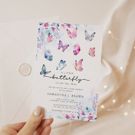 Aquarell Butterfly Babydusche Einladung