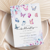 Aquarell Butterfly Babydusche Einladung