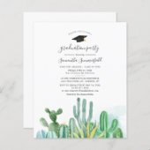 Aquarell Cacti Abschluss 2025 Party Einladung (Vorne/Hinten)