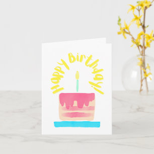 Aquarell-Cake-Klapp-Geburtstagskarte Karte