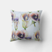 Aquarell Calla Lilis in leuchtenden Farben Kissen (Rückseite)