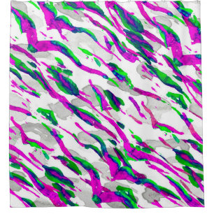 Aquarell Camouflage Design. Abstrakt Safari Tile Duschvorhang