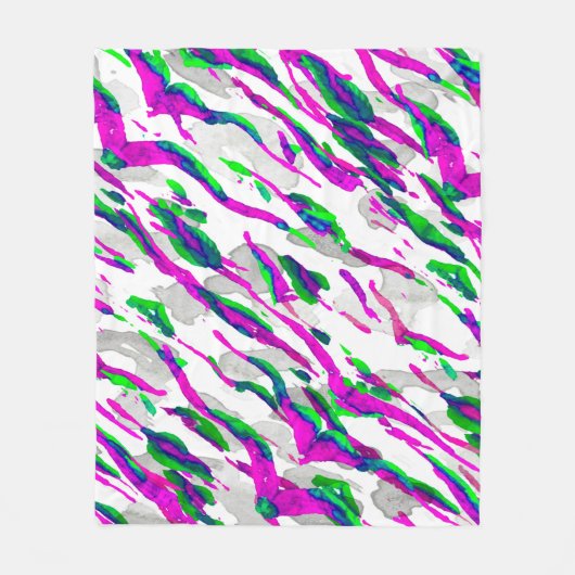 Aquarell Camouflage Design. Abstrakt Safari Tile Fleecedecke (Vorderseite)