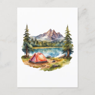 Aquarell-Camping-, Wander- und Naturliebhaber Postkarte
