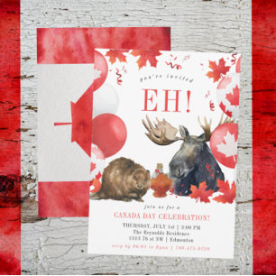 Aquarell Canada Day BBQ Sommerparty-Einladung Einladung