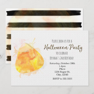 Aquarell Candy Corn Halloween Party Einladungen