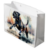 Aquarell Cane Corso Hund Große Geschenktüte (Rückseite Schrägansicht)