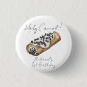 Aquarell Cannoli 1. Geburtstagsfeier Button (Vorderseite)