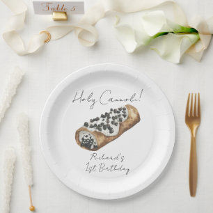 Aquarell Cannoli 1. Geburtstagsfeier Pappteller