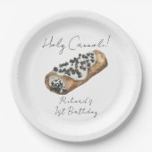 Aquarell Cannoli 1. Geburtstagsfeier Pappteller (Vorderseite)