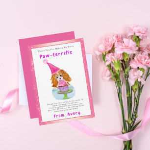 Aquarell Cavalier King Charles Cupcake Geburtstag Dankeskarte
