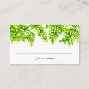 Aquarell Chartreuse Green Fern Blätter Garland Platzkarte