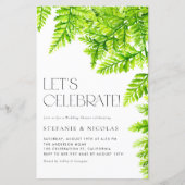 Aquarell Chartreuse Green Ferns Polterabend (Vorderseite)