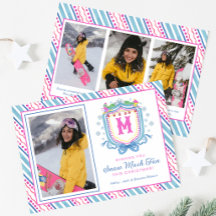 Aquarell Chic Ski Monogramm Wappen