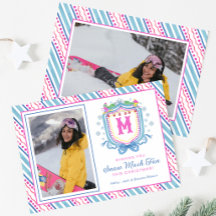 Aquarell Chic Ski Monogramm Wappen