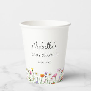 Aquarell Chic Wildblumen-Baby-Party Pappbecher