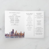 Aquarell Chicago Elegante Hochzeit Programm (Innenseite)
