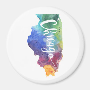 Aquarell Chicago Magnet