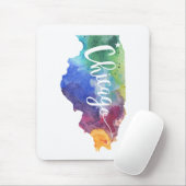Aquarell Chicago Mousepad (Mit Mouse)