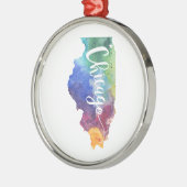Aquarell Chicago Ornament Aus Metall (Links)