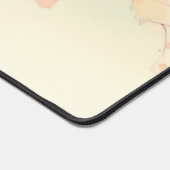 Aquarell Chickadee Aqua Pfirsichblüte Schreibtischunterlage (Ecke)