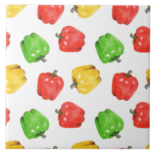 Aquarell-Chilischoten-Muster Fliese