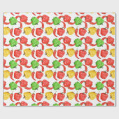 Aquarell-Chilischoten-Muster  Geschenkpapier (Flach)