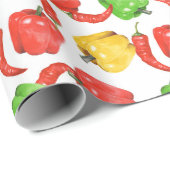 Aquarell-Chilischoten-Muster  Geschenkpapier (Rolleneckpunkt)