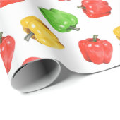 Aquarell-Chilischoten-Muster Geschenkpapier (Rolleneckpunkt)